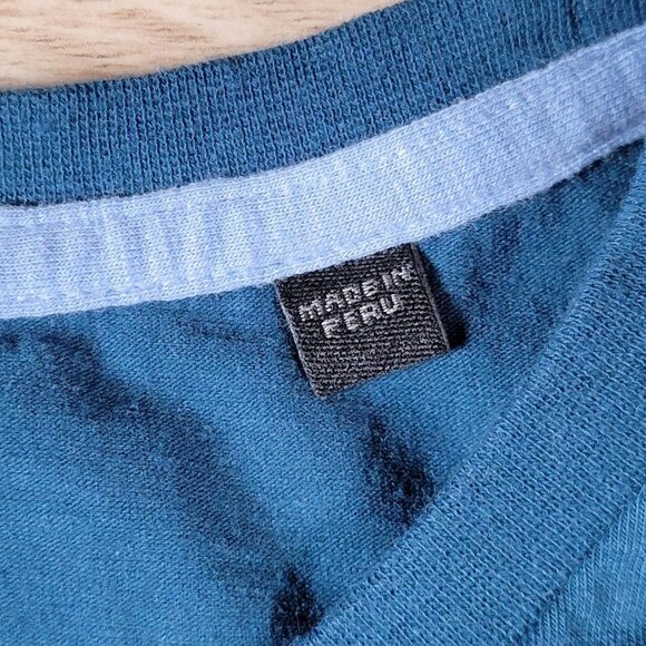 Greyson Shirt Mens Medium Blue Crewneck Wolf Logo Athletic Casual Tee Stretch - Picture 8 of 9